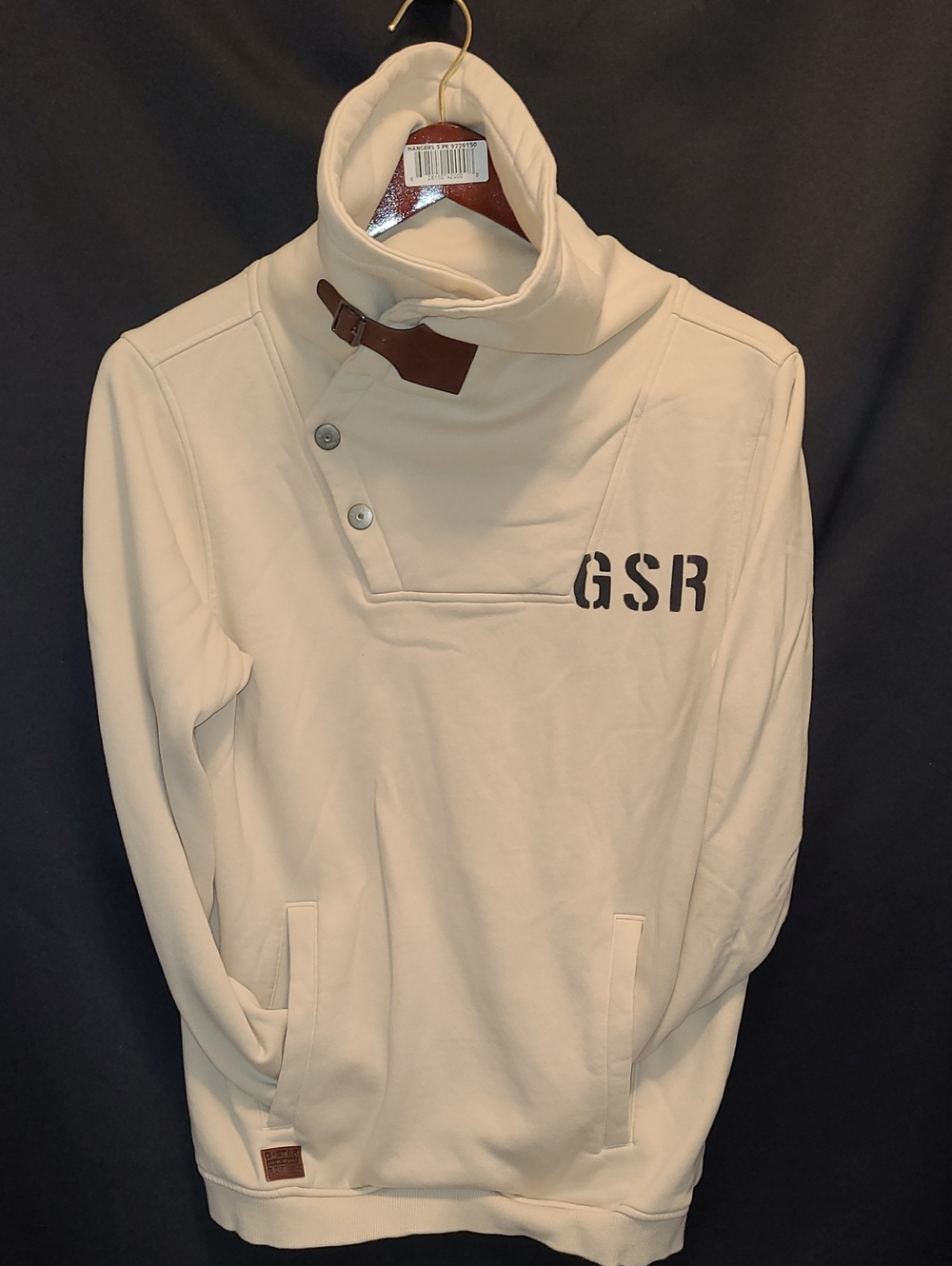 G-Star Cream Funnel Neck Pullover with GSR Chest Print